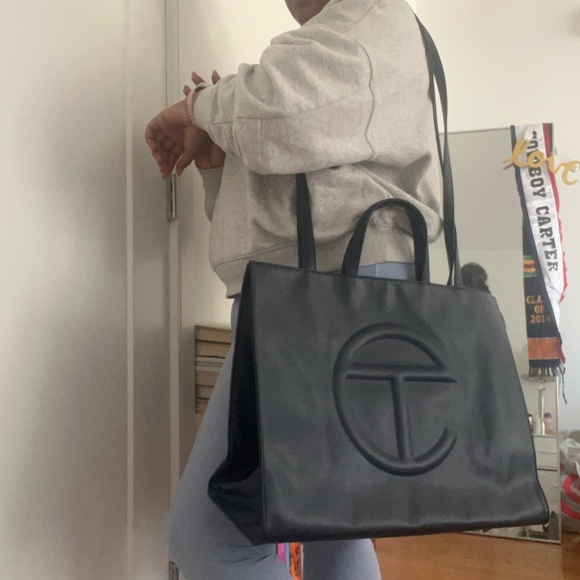 Large Telfar Navy Blue Shopping Bag - Picture 3 of 9